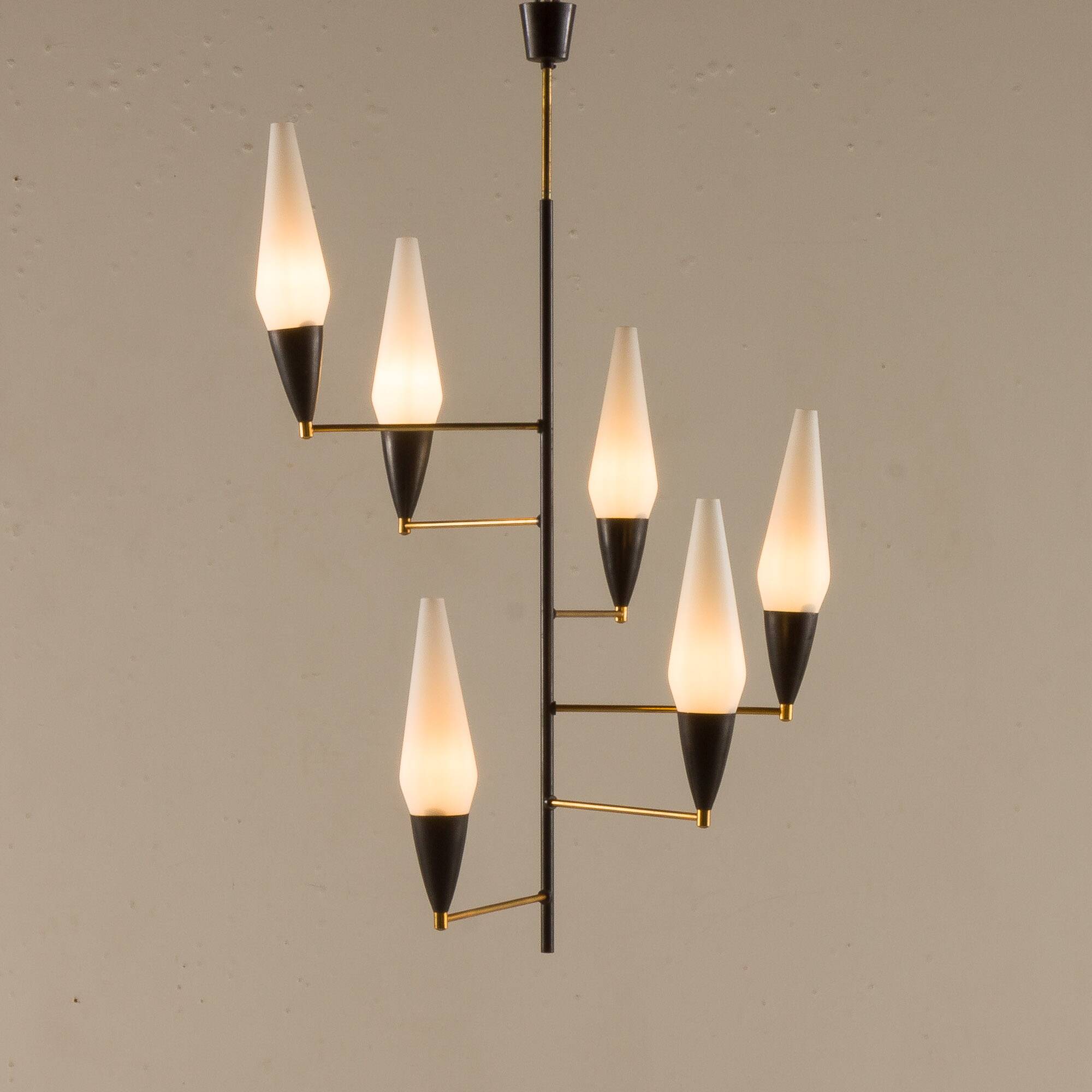 Lustre italien de style Stilnovo, années 1960
