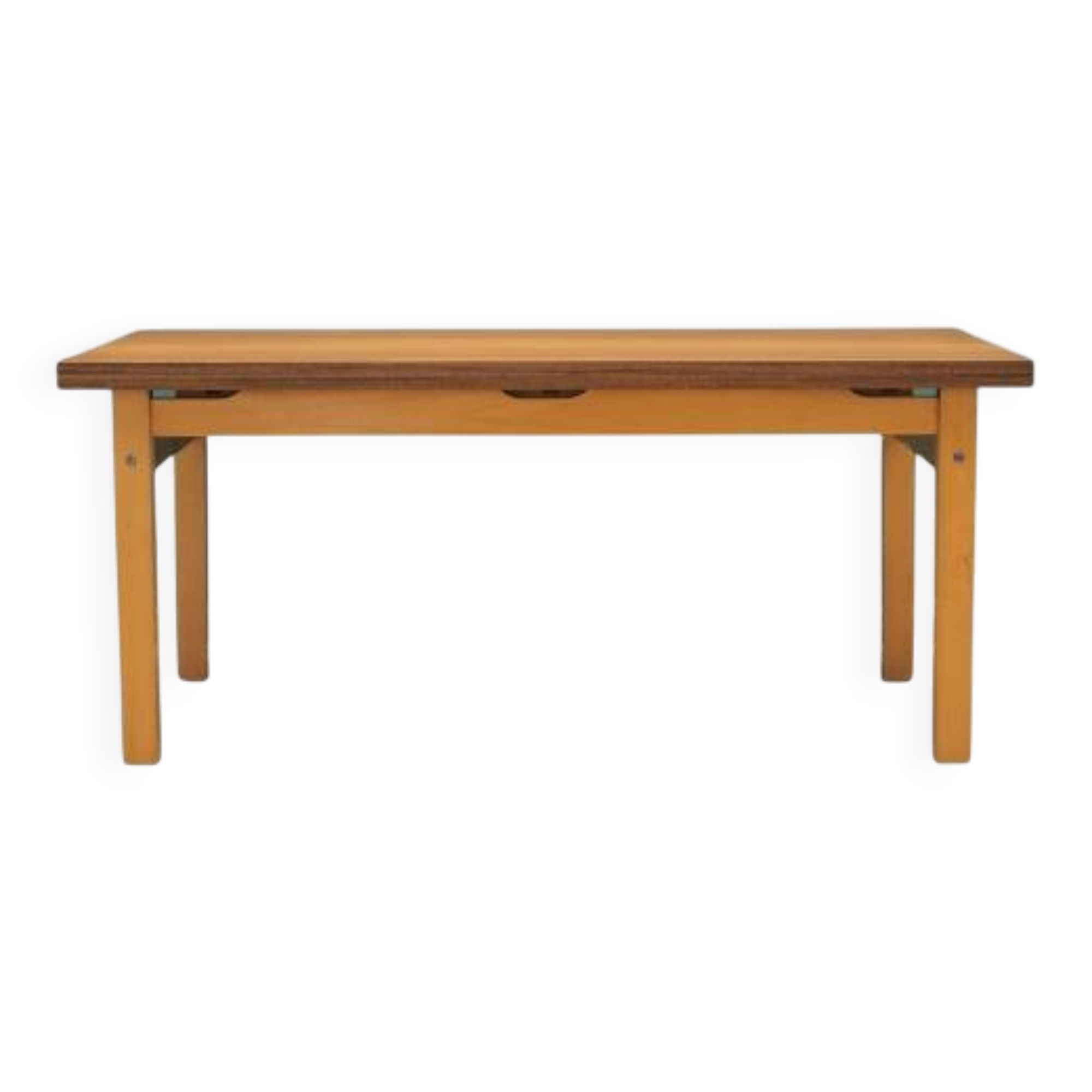 Beech table, Polish design, 1980s, manufacturer: OFM