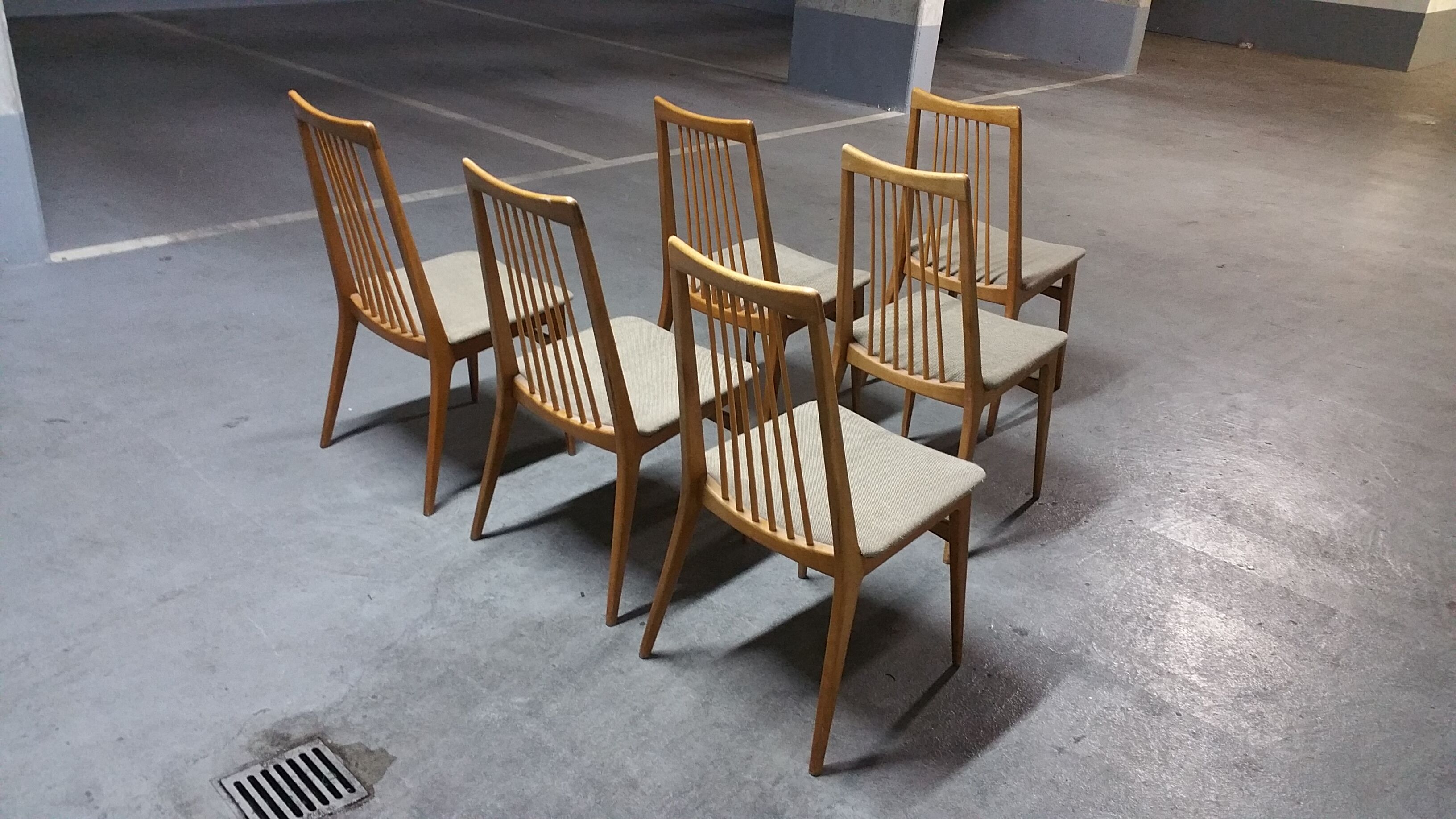 6 chairs Scandinavian years 50 60 Lubke