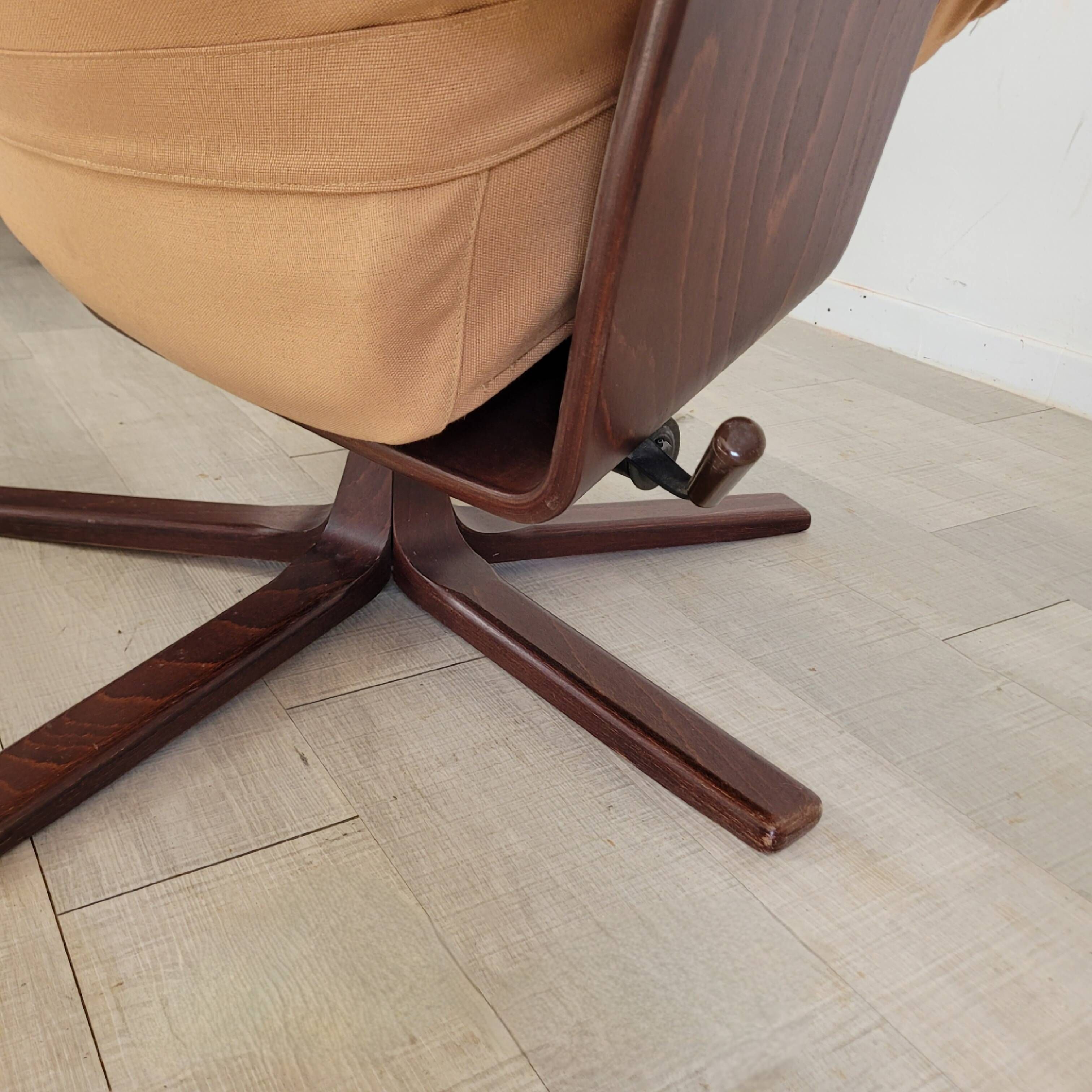 Vintage Göte Mobler 1960s swivel and reclining lounge chair