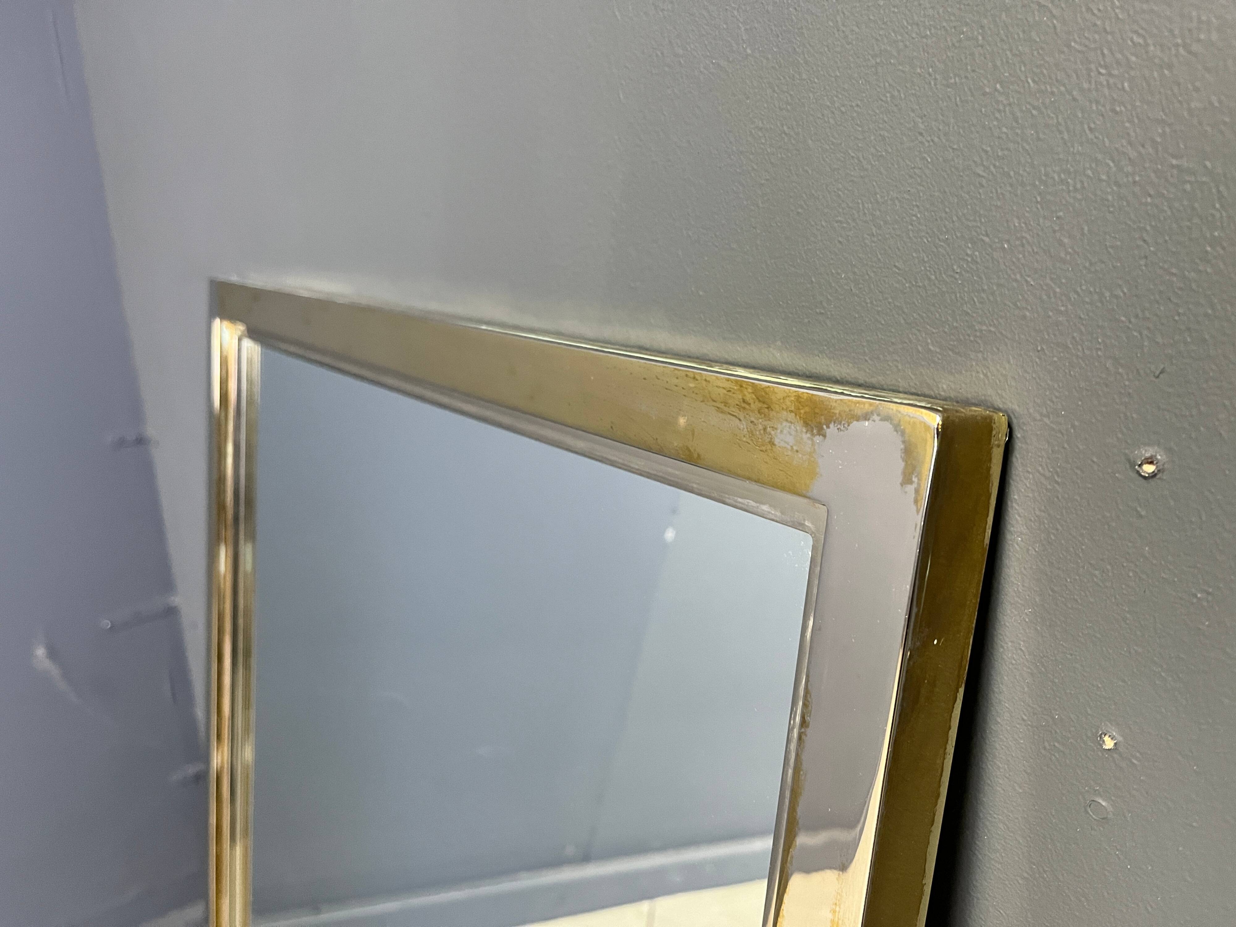 Vintage brass mirror by Belgochrom, 1970s