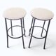 Vintage stools "Black & White", boucle upholstery