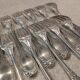 12 silver-plated dessert forks, Louis XVI style, silversmith OD
