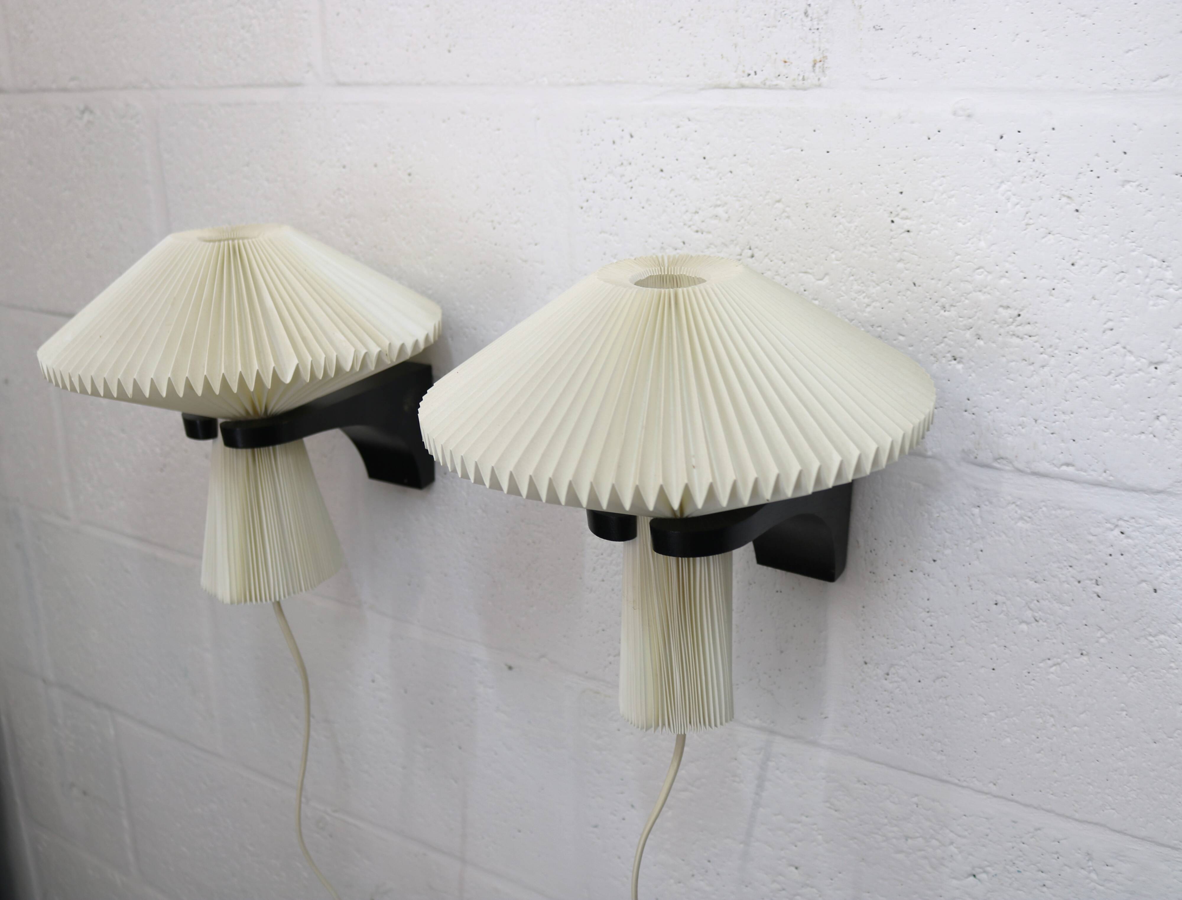 Pair original Le Klint 204 “Mushroom” lamps, designed by Vilhelm Wohlert