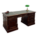 Classic English desk with green leather inlay.