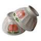Lot de 2 anciens bols à facettes - motif pomme (ou pêche)