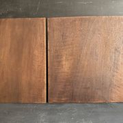Pair of antique decorative panels in carved wood, late 19th century.