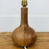 Wooden ball lamp with wool lampshade, 1960s