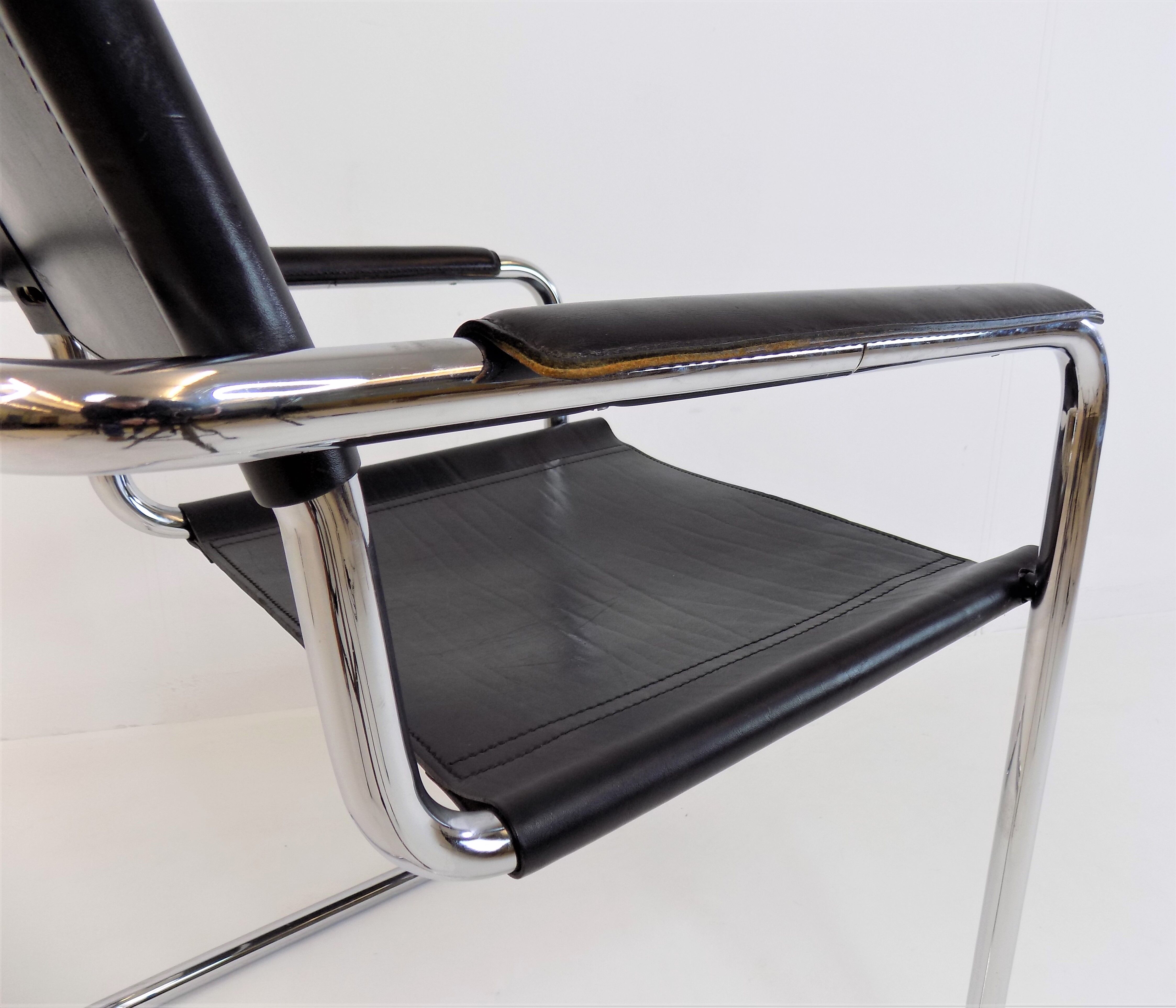 Matteo grassi mg5 set of 2 leather cantilever chairs