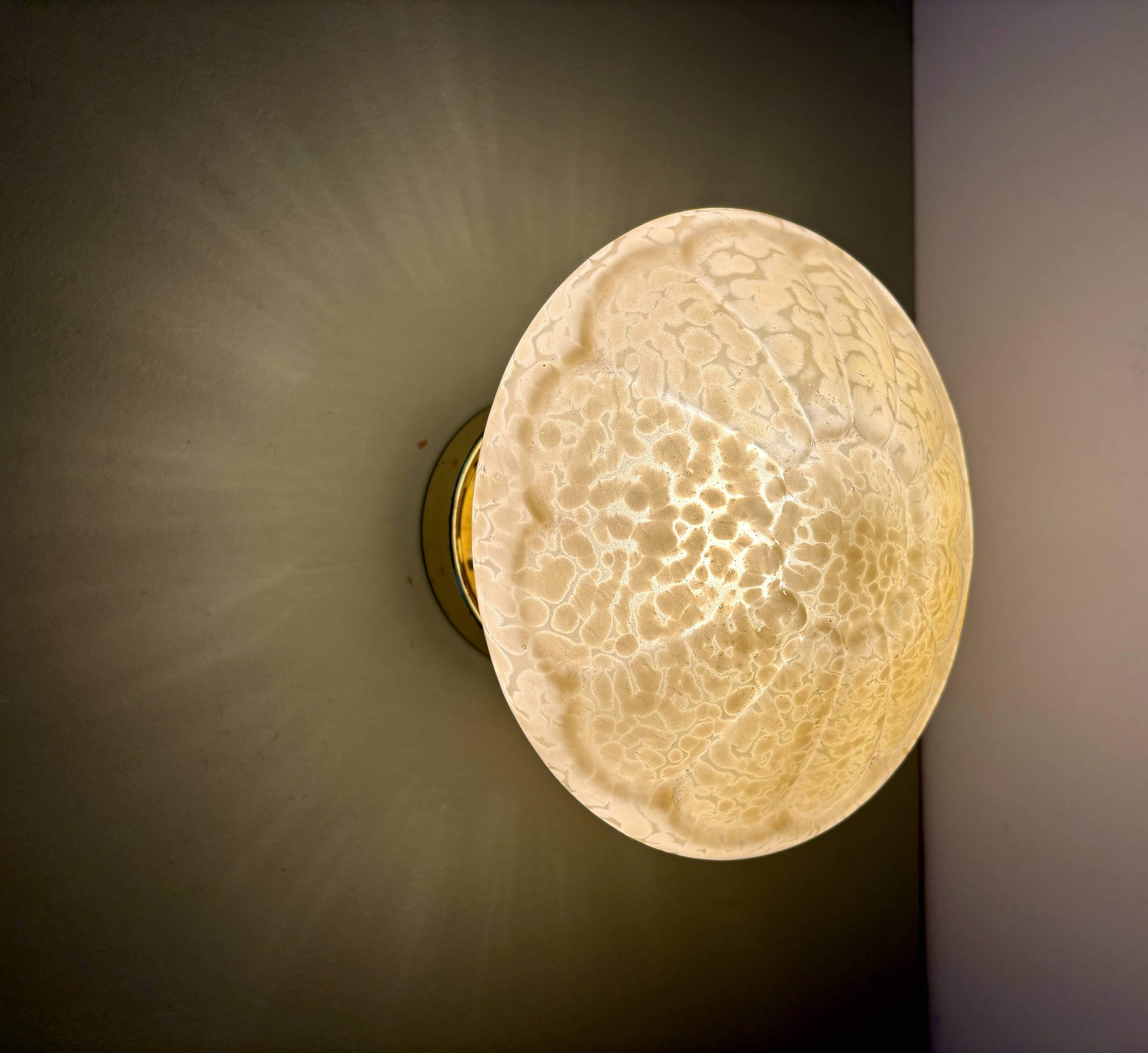 Vintage art deco globe wall or ceiling light in yellow Clichy glass