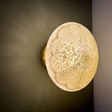 Vintage art deco globe wall or ceiling light in yellow Clichy glass