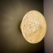 Vintage art deco globe wall or ceiling light in yellow Clichy glass