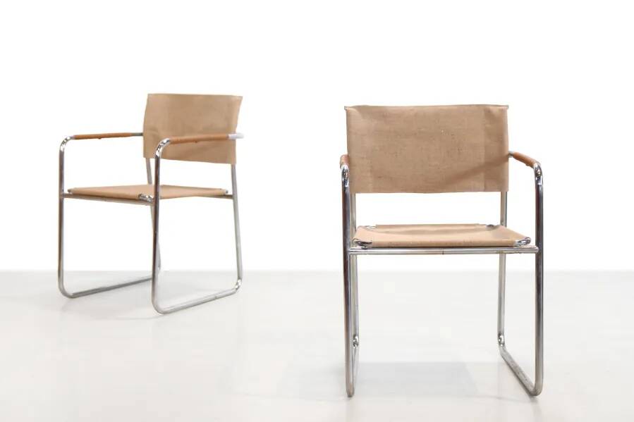 Karin Mobring Amiral chairs in chrome and jute from 1973