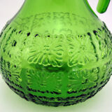 Emerald green molded glass pitcher - Bormioli Fidenza Vitraria Italy - vintage 60s