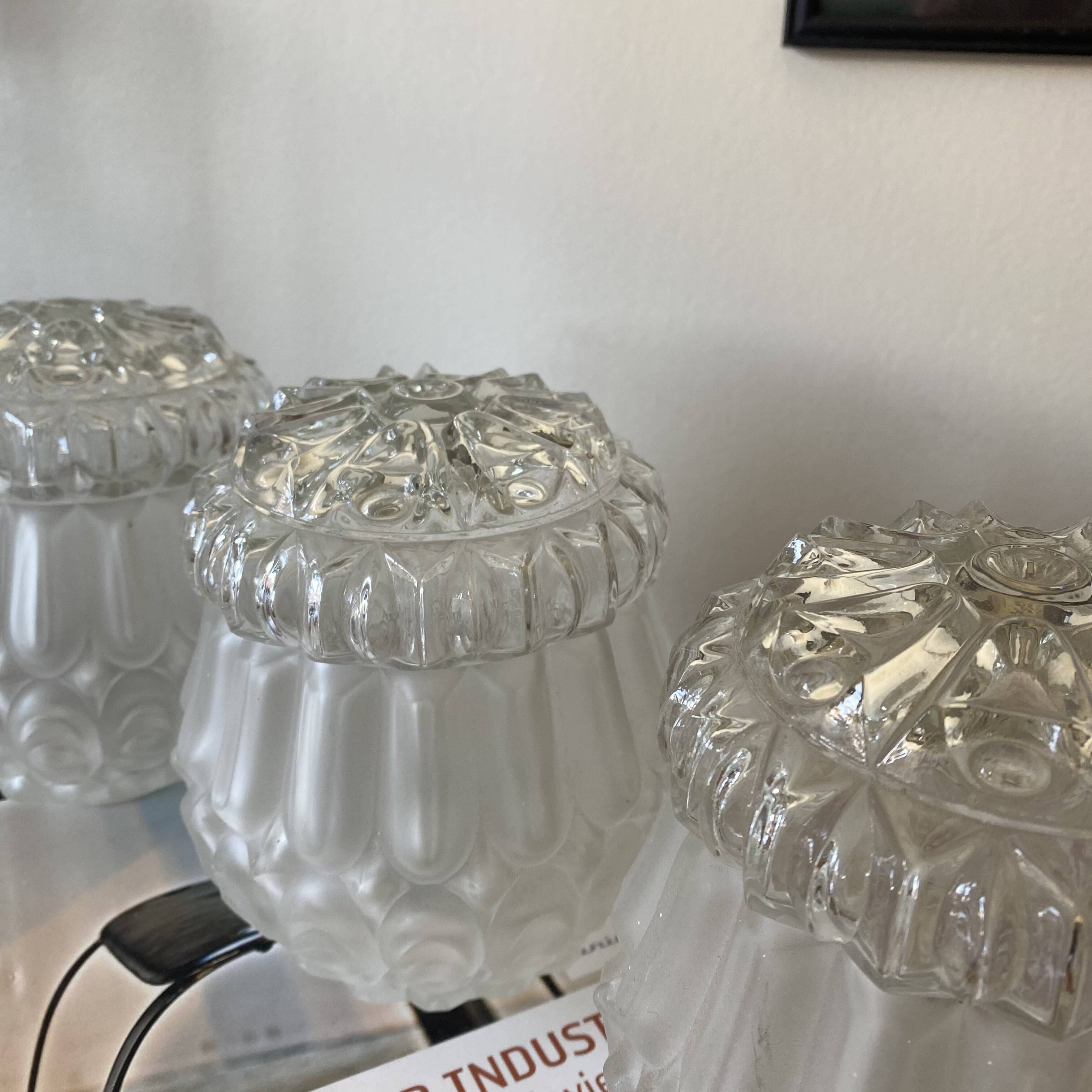 3 antique glass globes for wall lamp chandelier