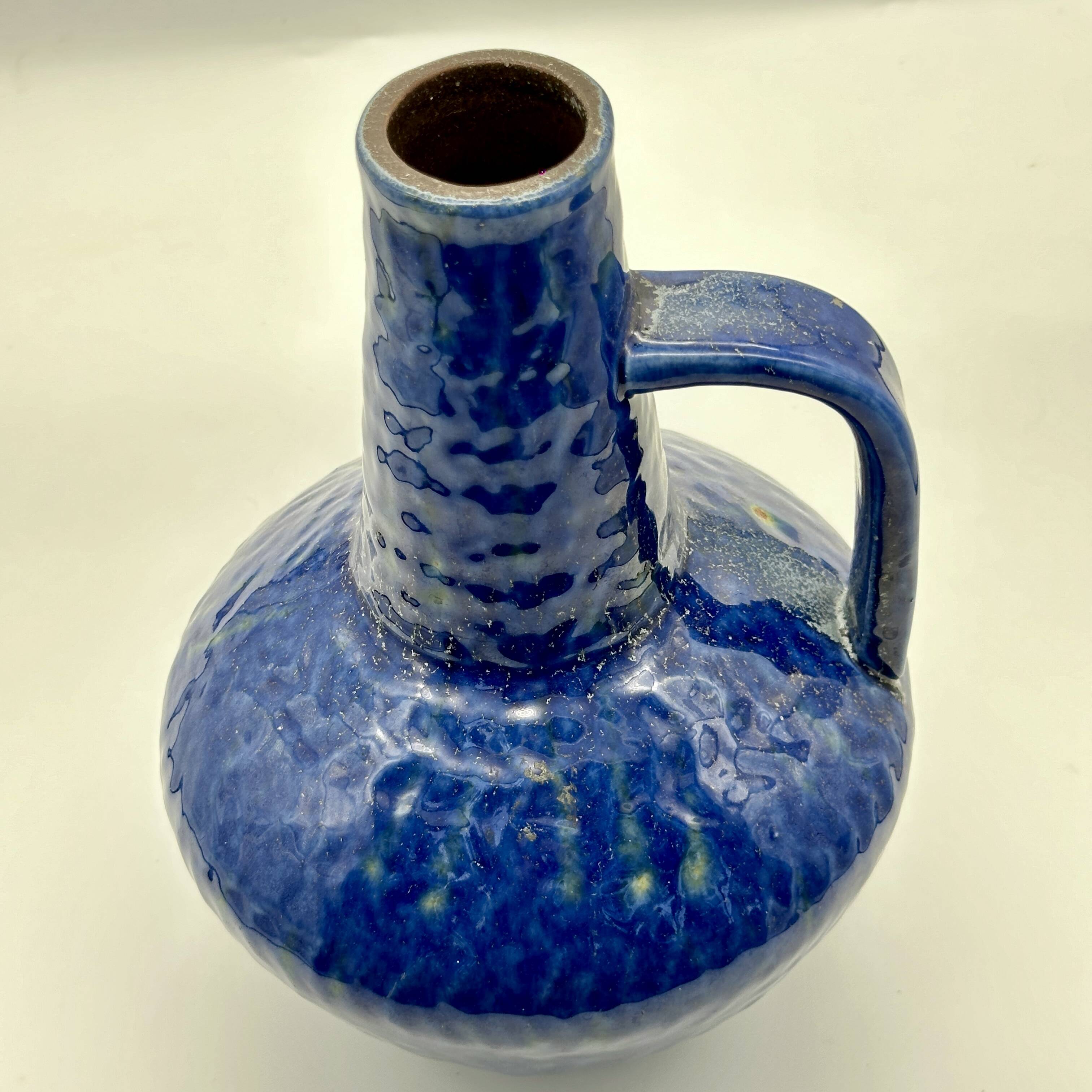Blue ceramic vase by Carstens Tönnieshof, West German ceramics, mid 1970s