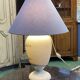 Napoleon III lamp in white opaline glass with bird decoration from the late 19th century