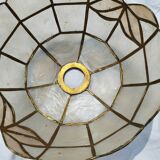 Set of 4 lampshade suspensions in mother-of-pearl