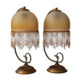 Pair of bedside lamps with grapevines