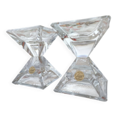 Lot de 2 bougeoirs Cristal d'Arques vintages