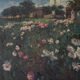 Landscape scene with floral meadow