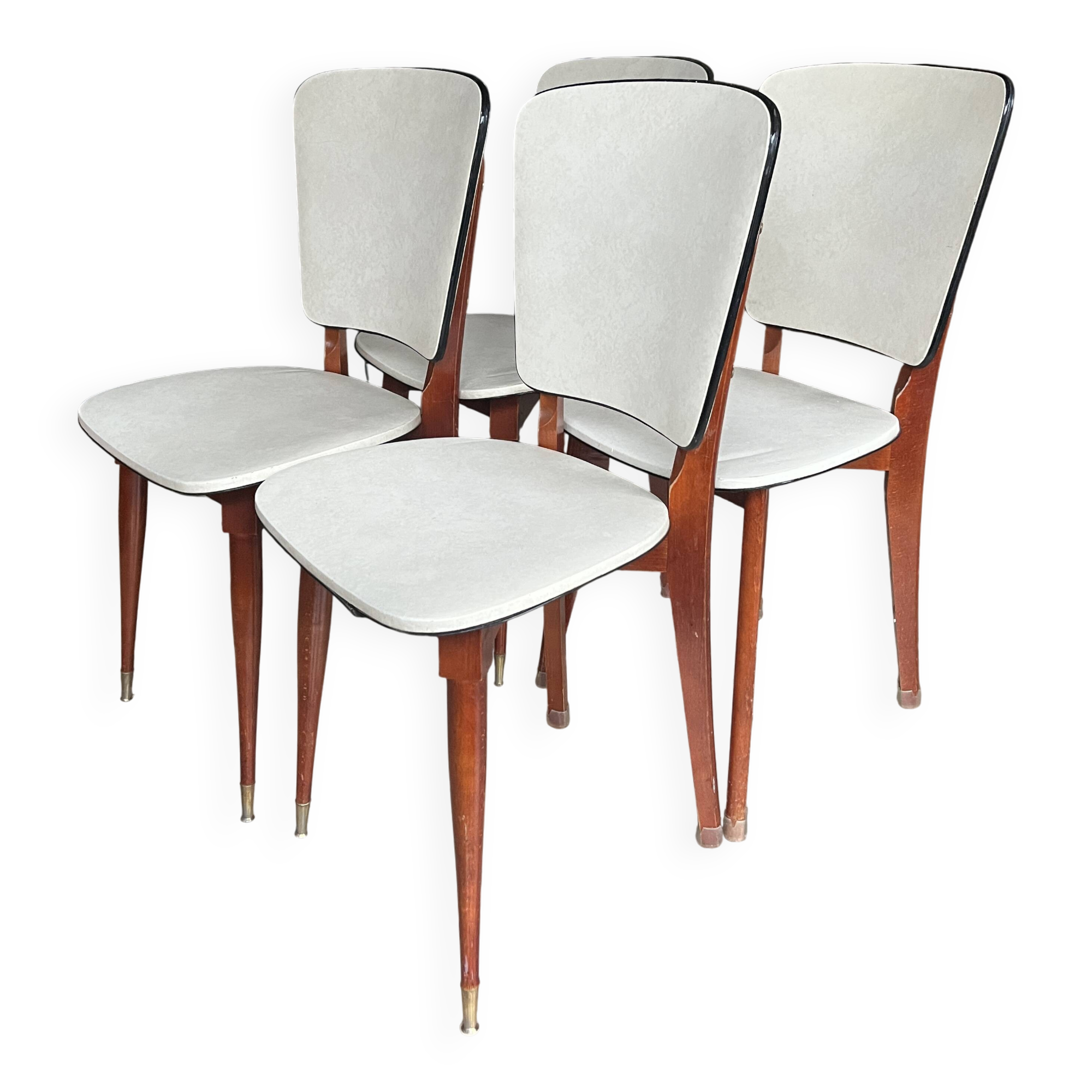 Set of mid-century Scandinavian-inspired chairs.