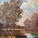 Bucolic landscape signed