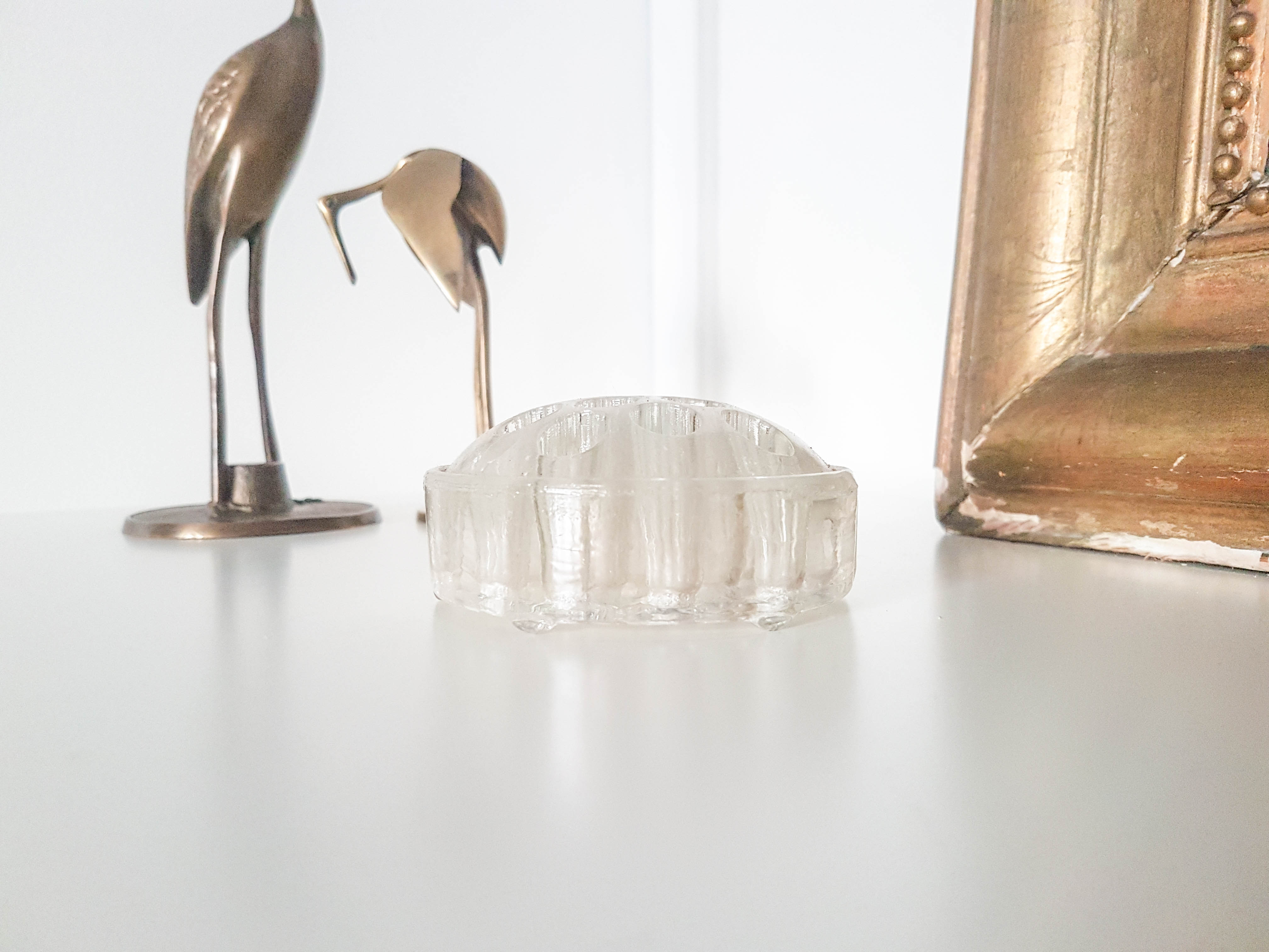 Vintage glass flower pick made in France