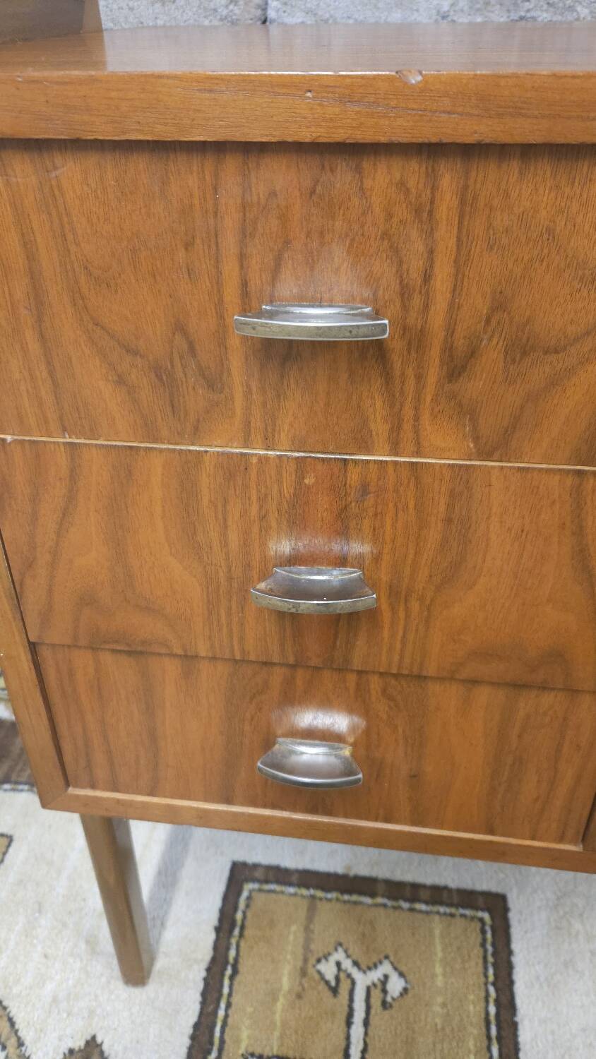 Small Scandinavian chest of drawers with compass feet, 1960s
