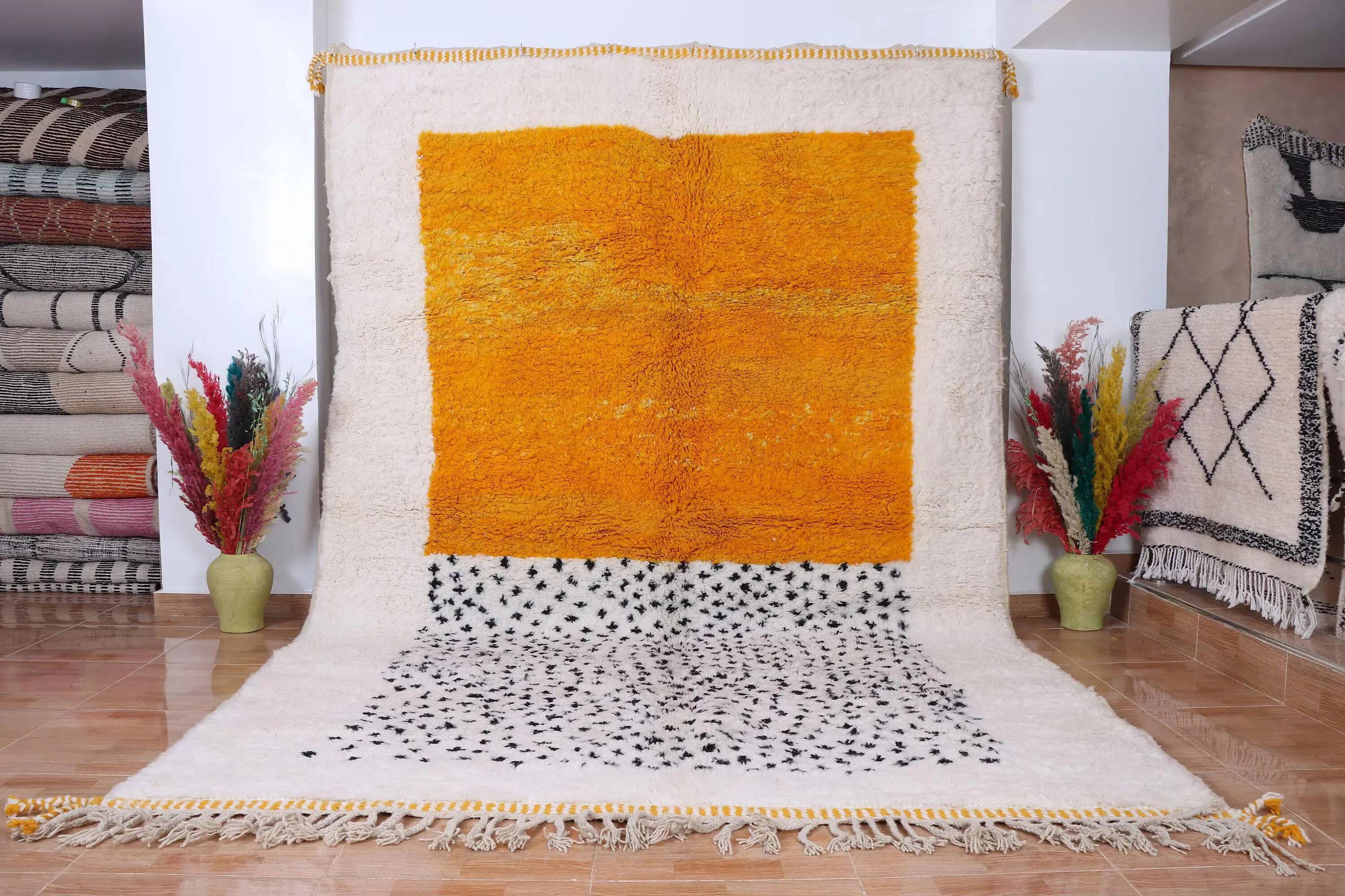 Handmade Moroccan wool rug, 250cm x 150cm, unique piece.