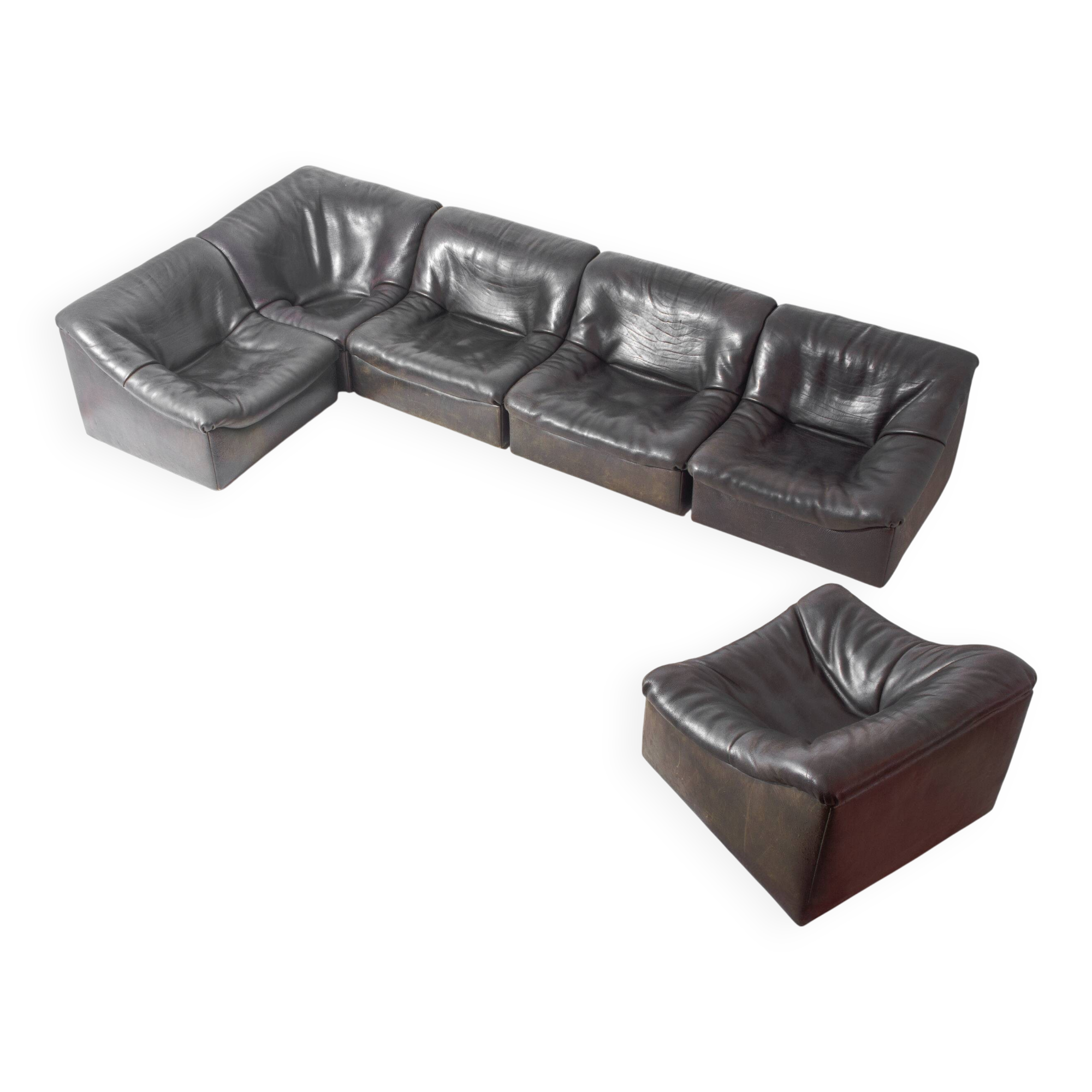 Large De Sede 'DS-46' Modular Sofa with armchair, Switzerland 1970s