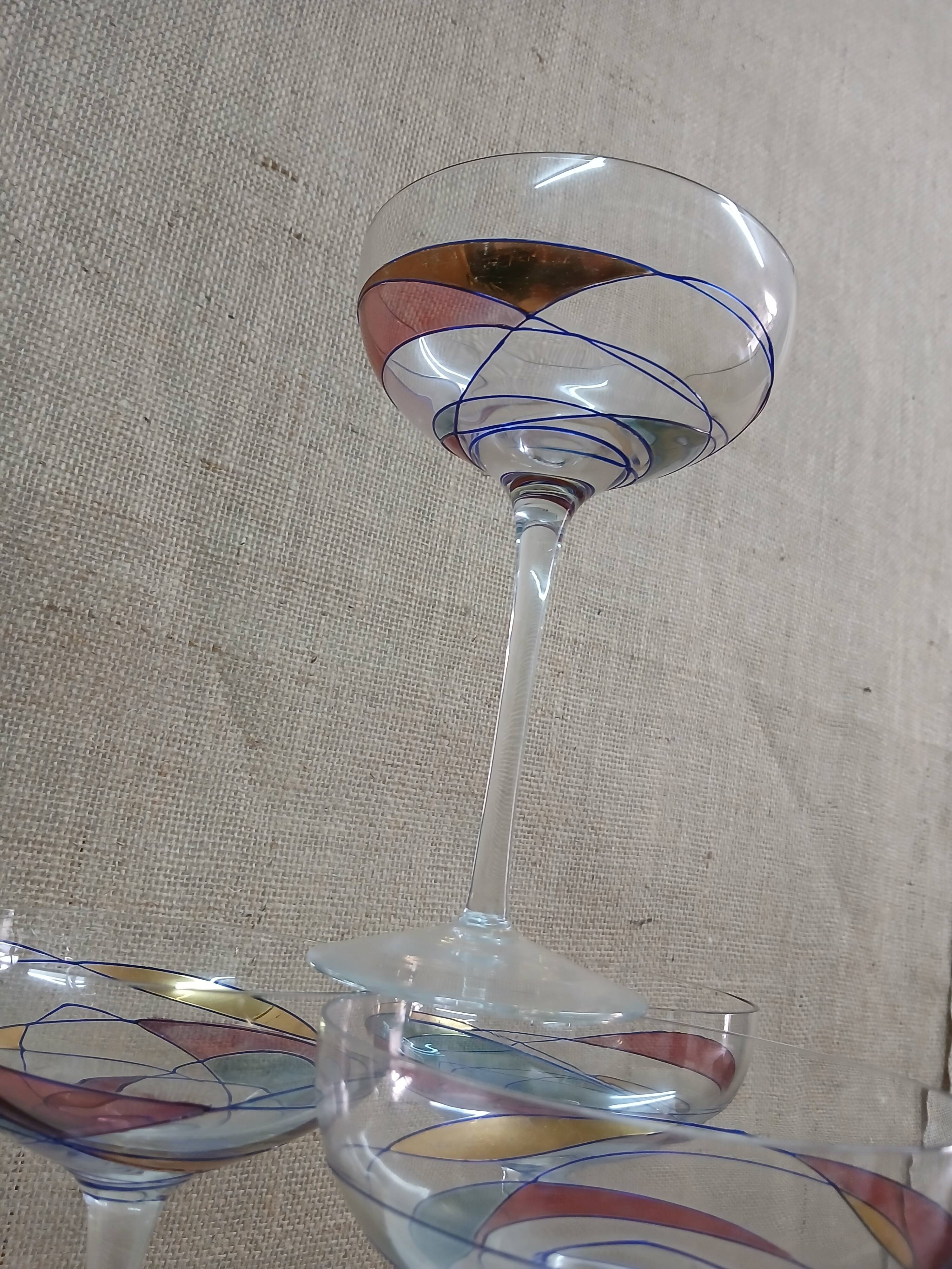 Multi-colored crystal glasses