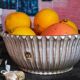 Vintage fluted enameled earthenware potter's salad bowl