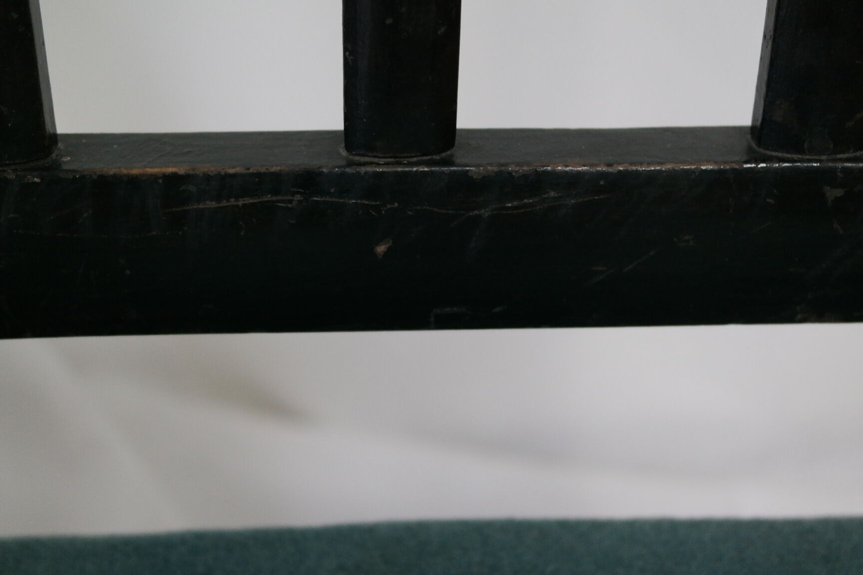 Chair prie-dieu style Napoleon III blackened wood openwork velvet blue