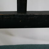 Chair prie-dieu style Napoleon III blackened wood openwork velvet blue