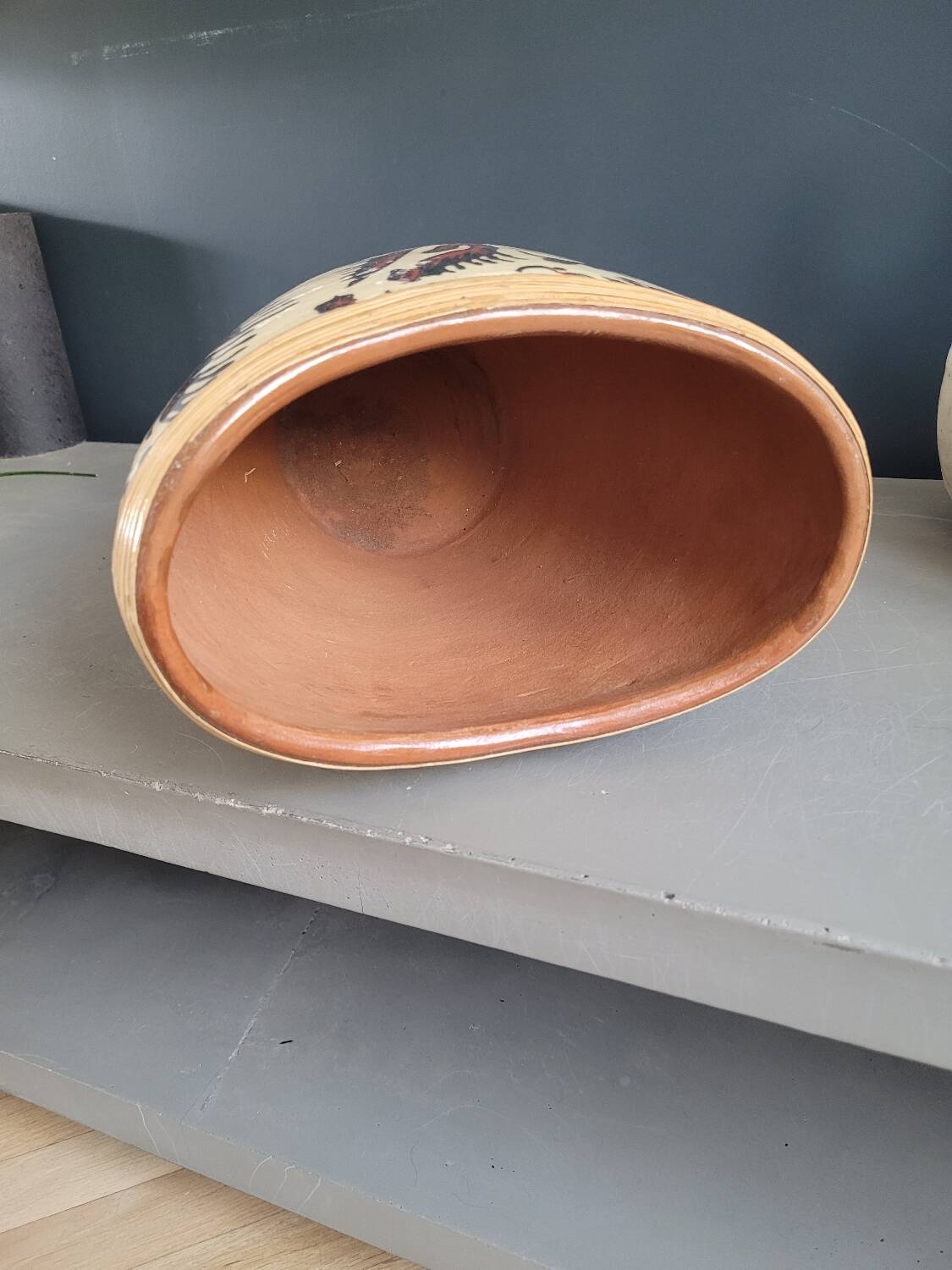Terracotta and patterned canvas planter