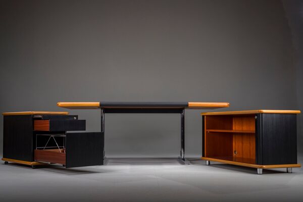 Ensemble de bureau de direction de Walter Knoll / Wilhelm Knoll, Allemagne, années 1970, ensemble de 3