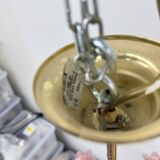 Chandelier with mourn glass pink flowers , 1970s