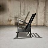 Black Lacquered Oak Modernist Armchair, 1960