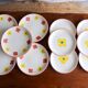 11 Yellow flower habitat plate with orange border BY PAGNOSSIN ITALY