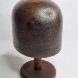 Old solid wood hat shape on foot, 1900