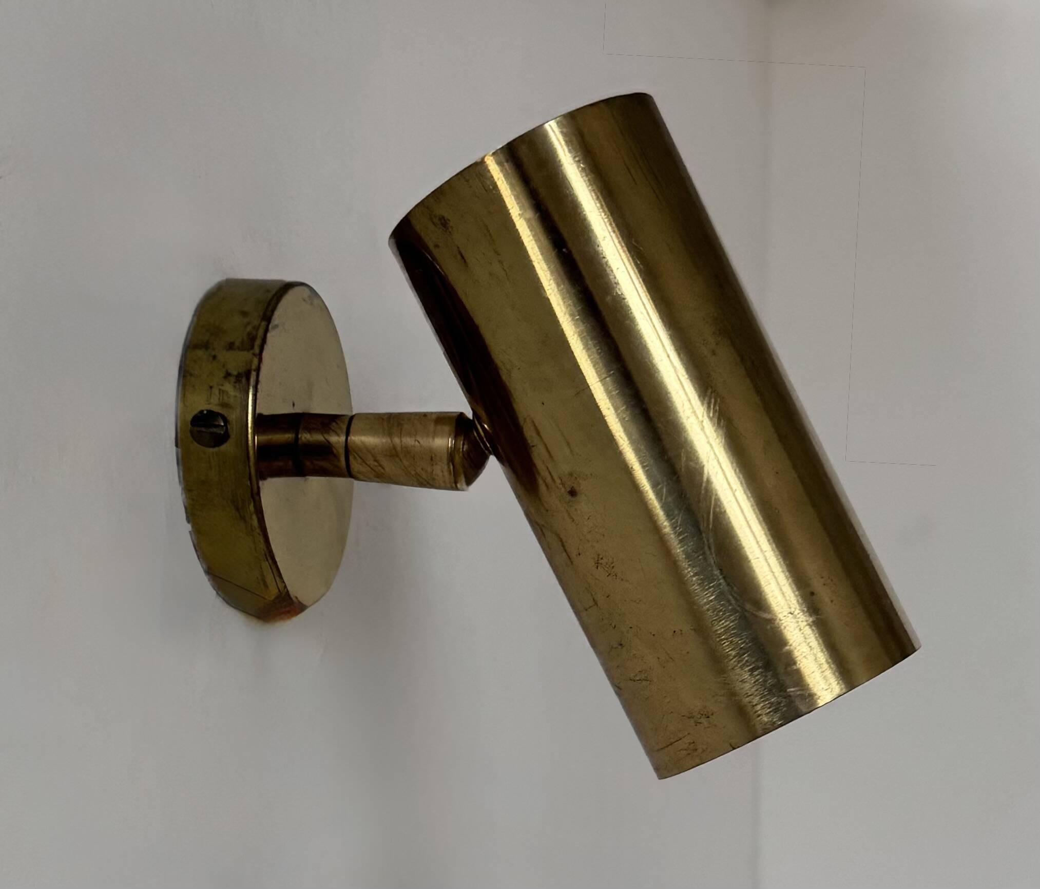 Applique vintage laiton orientable, France, 1950