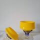 Yellow glass candy pot