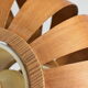 Scandinavian-style wooden pendant light.