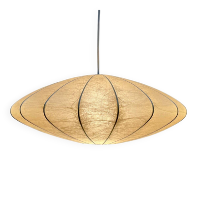 Suspension cocon disque UFO par Friedel Wauer pour Goldkant Leuchten, Allemagne, années 1960