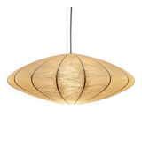 Modern UFO disc cocoon pendant lamp from the mid-century by Friedel Wauer for Goldkant Leuchten, Germany, 1960s.