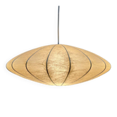 Modern UFO disc cocoon pendant lamp from the mid-century by Friedel Wauer for Goldkant Leuchten, Germany, 1960s.