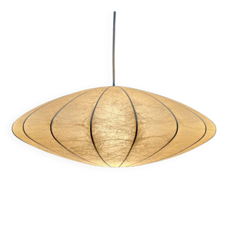 Modern UFO disc cocoon pendant lamp from the mid-century by Friedel Wauer for Goldkant Leuchten, Germany, 1960s.