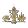 Murano glass chandelier and 1980 gold structure