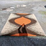 1970s designer rug in knotted wool 280 x 200 cm
